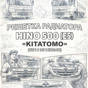 Решетка радиатора HINO 500 (Е5) =KITATOMO= (53111E0240) фото в интернет-магазине РСТ-Моторс