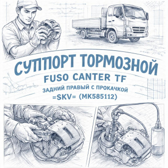Суппорт тормозной Fuso Canter TF задний правый c прокачкой =SKV= (MK585112) фото в интернет-магазине РСТ-Моторс