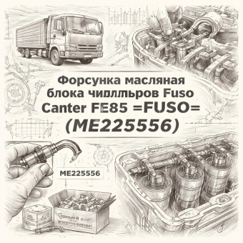 Форсунка масляная блока цилиндров Fuso Canter FE85 =FUSO= (ME225556) фото в интернет-магазине РСТ-Моторс