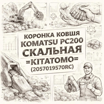 Коронка ковша KOMATSU PC200 скальная =KITATOMO= (2057019570RC) фото в интернет-магазине РСТ-Моторс