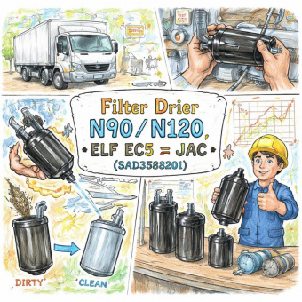 Фильтр осушителя N90/N120 /ELF EC7/EC5 =JAC= (SAD3588201) фото в интернет-магазине РСТ-Моторс