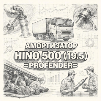 Амортизатор HINO 500 (19.5) передний =PROFENDER= (S485004070) фото в интернет-магазине РСТ-Моторс