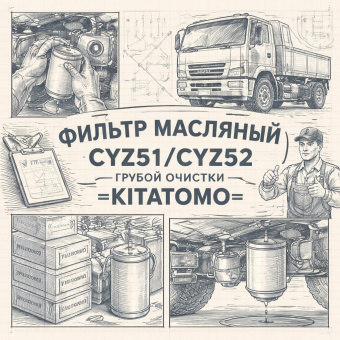 Фильтр масляный CYZ51/CYZ52 грубой очистки дополнительный =KITATOMO= (1876101671) фото в интернет-магазине РСТ-Моторс