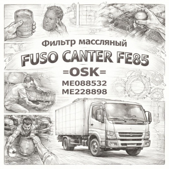 Фильтр масляный Fuso Canter FE85 =OSK= (ME088532 ME228898) фото в интернет-магазине РСТ-Моторс