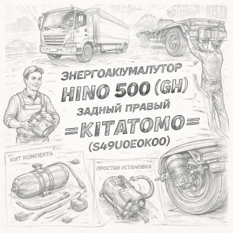 Энергоаккумулятор HINO 500 (GH) задний правый =KITATOMO= (S49U0E0K00) фото в интернет-магазине РСТ-Моторс