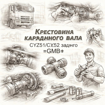 Крестовина карданного вала CYZ51/CYZ52 заднего =GMB= (1373001001) фото в интернет-магазине РСТ-Моторс