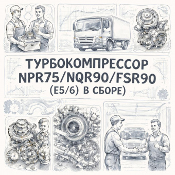 Турбокомпрессор NPR75/NQR90/FSR90 (Е5/6) (в сборе) =KFE= (8982036100 8983476131 8975260081) фото в интернет-магазине РСТ-Моторс