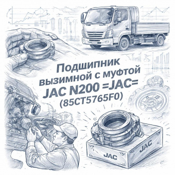 Подшипник  выжимной с муфтой JAC N200 =JAC= (85CT5765F0) фото в интернет-магазине РСТ-Моторс