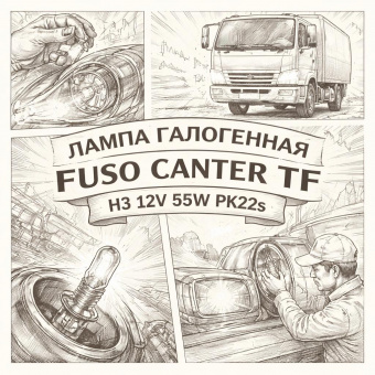 Лампа галогенная Fuso Canter TF H3 12V 55W PK22s габаритная =LARIOMI= (MS820090 MS820087) фото в интернет-магазине РСТ-Моторс