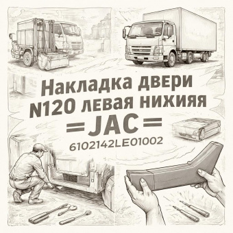 Накладка двери N120 левая нижняя =JAC= (6102142LE01002) фото в интернет-магазине РСТ-Моторс