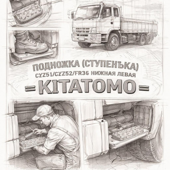 Подножка (ступенька) CYZ51/CYZ52/FVR34 нижняя левая =KITATOMO= (1534141810) фото в интернет-магазине РСТ-Моторс