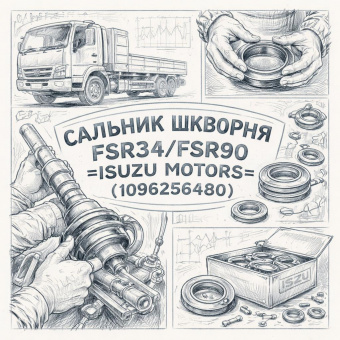 Сальник шкворня FSR34/FSR90 =Isuzu Motors= (1096256480) фото в интернет-магазине РСТ-Моторс