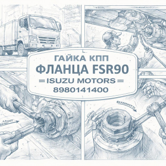 Гайка КПП фланца FSR90 =Isuzu Motors= (8980141400) фото в интернет-магазине РСТ-Моторс