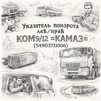 Указатель поворота лев/прав КОМ9/12 =КАМАЗ= (54903711006) фото в интернет-магазине РСТ-Моторс