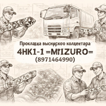 Прокладка выпускного коллектора 4HK1-T =MIZURO= (8971464990) фото в интернет-магазине РСТ-Моторс