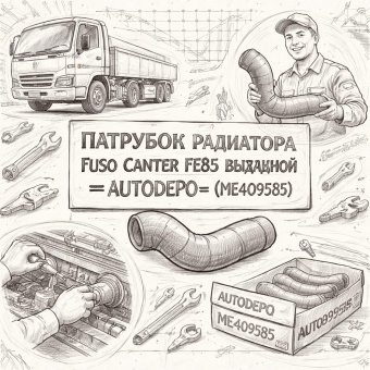 Патрубок радиатора Fuso Canter FE85 выходной =AUTODEPO= (ME409585) фото в интернет-магазине РСТ-Моторс
