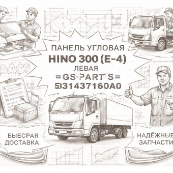 Панель угловая HINO 300 (E-4) левая =GSPARTS= (5381437160A0) фото в интернет-магазине РСТ-Моторс
