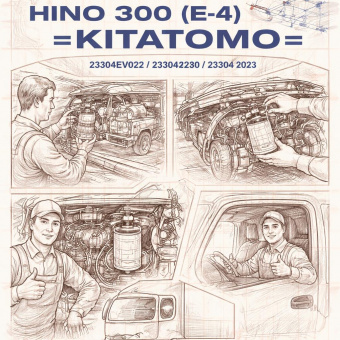 Фильтр топливный (дополнительный) HINO 300 (E-4) =KITATOMO= (23304EV022 23304EV280 23304EV023) фото в интернет-магазине РСТ-Моторс