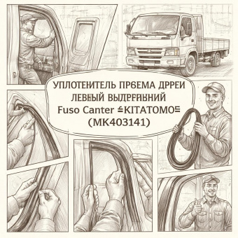 Уплотнитель проема двери левый внутренний Fuso Canter FE85 =KITATOMO= (MK403141) фото в интернет-магазине РСТ-Моторс