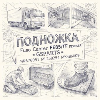 Подножка Fuso Canter FE85/TF правая =GSPARTS= (MK676951 ML258254 MK486009) фото в интернет-магазине РСТ-Моторс