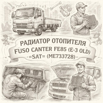 Радиатор отопителя Fuso Canter FE85 (Е-3 OLD) =SAT= (ME733728) фото в интернет-магазине РСТ-Моторс