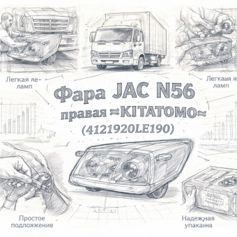 Фара JAC N56 правая =KITATOMO= (4121920LE190) фото в интернет-магазине РСТ-Моторс