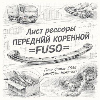 Лист рессоры Fuso Canter FE85 передний коренной =FUSO= (MK470961 MK470966 ) фото в интернет-магазине РСТ-Моторс