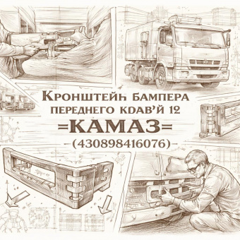 Кронштейн бампера переднего КОМ9/12 правый =КАМАЗ= (430898416076) фото в интернет-магазине РСТ-Моторс