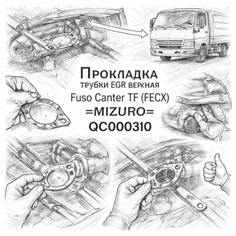 Прокладка трубки EGR верхняя Fuso Canter TF (FECX) =MIZURO= (QC000310) фото в интернет-магазине РСТ-Моторс