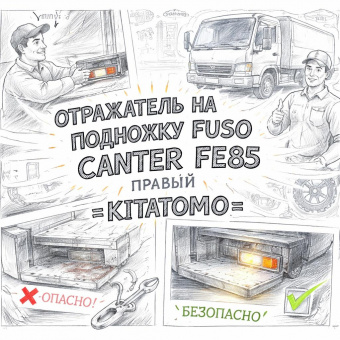 Отражатель на подножку Fuso Canter FE85 правый =KITATOMO= (MK485634) фото в интернет-магазине РСТ-Моторс