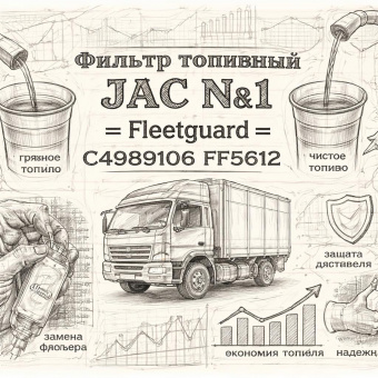 Фильтр топливный JAC №1 =Fleetguard= (С4989106 FF5612) фото в интернет-магазине РСТ-Моторс