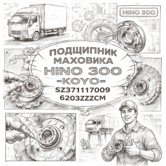 Подшипник маховика HINO 300 =KOYO= (SZ37117009 6203ZZCM) фото в интернет-магазине РСТ-Моторс