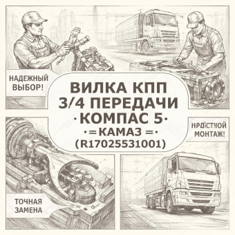 Вилка КПП 3/4 передачи Компас 5 =КАМАЗ= (R17025531001) фото в интернет-магазине РСТ-Моторс