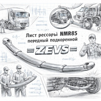 Лист рессоры NMR85 передний подкоренной =ZEVS= (8980423360 8980902490) фото в интернет-магазине РСТ-Моторс