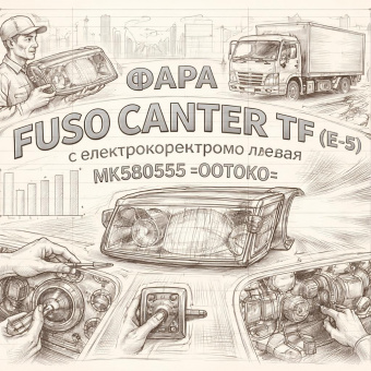 Фара Fuso Canter TF (E-5) с электрокорректором левая =OOTOKO= (MK580555) фото в интернет-магазине РСТ-Моторс
