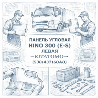 Панель угловая HINO 300 (E-4) левая =KITATOMO= (5381437160A0) фото в интернет-магазине РСТ-Моторс