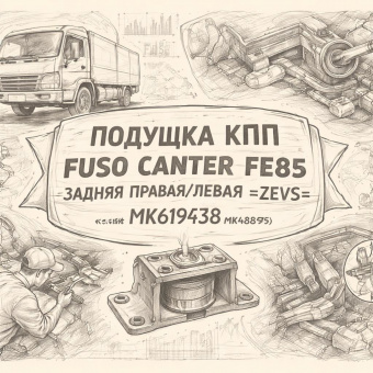 Подушка КПП Fuso Canter FE85 задняя правая/левая =ZEVS= (MK619438 MK482595) фото в интернет-магазине РСТ-Моторс