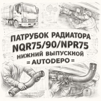Патрубок радиатора NQR75/90/NPR75 нижний выпускной =AUTODEPO= (8980064530 8973305300) фото в интернет-магазине РСТ-Моторс
