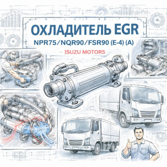 Охладитель EGR NPR75/NQR90/FSR90 (E-4) (A) (первый) в сборе =Isuzu Motors= (8980252485 8980252486) фото в интернет-магазине РСТ-Моторс