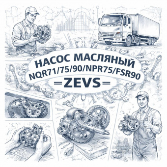 Насос масляный NQR71/75/90/NPR75/FSR90 =ZEVS= (8971473384 8971473380 8970752834 8980175851) фото в интернет-магазине РСТ-Моторс