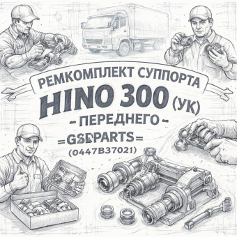 Ремкомплект суппорта HINO 300 (УК) переднего =GSPARTS= (0447B37021) фото в интернет-магазине РСТ-Моторс