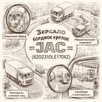 Зеркало бордюрное круглое =JAC= (8202310LE170XZ) фото в интернет-магазине РСТ-Моторс