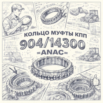 Кольцо муфты КПП JCB 214E/3CX/4CX/3200-65/1115S/1125/1135/520-50/530-120/531-70 =ANAC= (904/14300) фото в интернет-магазине РСТ-Моторс