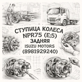Ступица колеса NPR75  (Е-5) задняя =Isuzu Motors= (8981929240) фото в интернет-магазине РСТ-Моторс