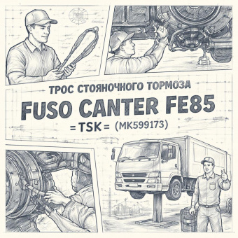 Трос стояночного тормоза Fuso Canter FE85 =TSK= (MK599174) фото в интернет-магазине РСТ-Моторс