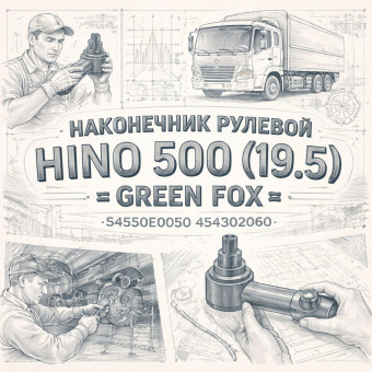 Наконечник рулевой HINO 500 (19.5) левый =GREEN FOX= (S4550E0050 454302060) фото в интернет-магазине РСТ-Моторс