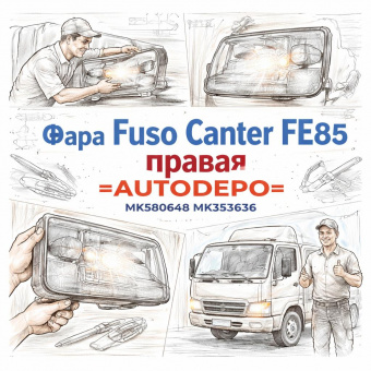 Фара Fuso Canter FE85 правая =AUTODEPO= (MK580648 MK353636) фото в интернет-магазине РСТ-Моторс