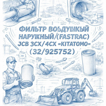 Фильтр воздушный наружный (FASTRAC) JCB 3CX/4CX =KITATOMO= (32/925752) фото в интернет-магазине РСТ-Моторс