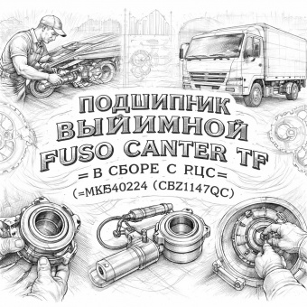 Подшипник выжимной Fuso Canter TF в сборе с РЦС гидравлический =KRAUF= (ME540224 CBZ1147QC) фото в интернет-магазине РСТ-Моторс