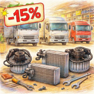 Скидка 15% на моторчики и радиаторы отопителя исузу, фусо, хино